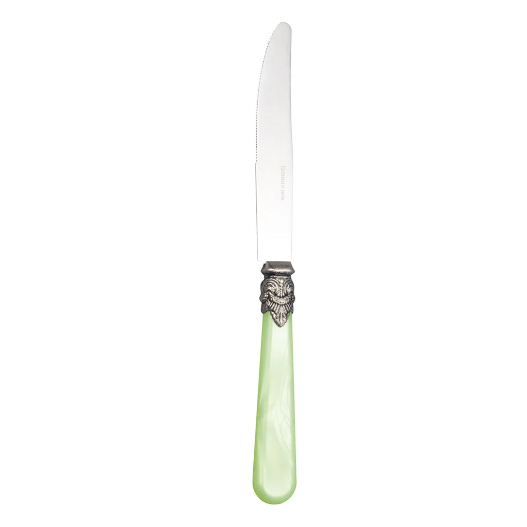 4pcs Green Stainless Steel Dinnerware Set Steak Knife Fork Spoon Dishwasher Safe Flatware