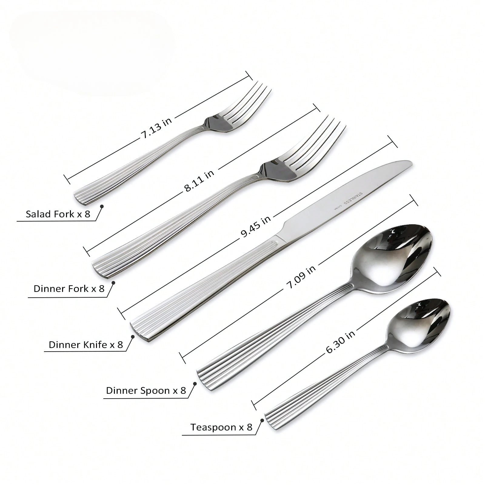 HANSMART 40pcs Premium Stainless Steel Silverware, Essential Dining Collection For Family Dinners & Holiday Celebrations