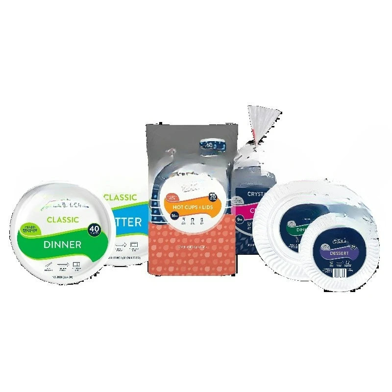 Premium Disposable Paper Platters 12 ⅝ x 10", White, 30 Count