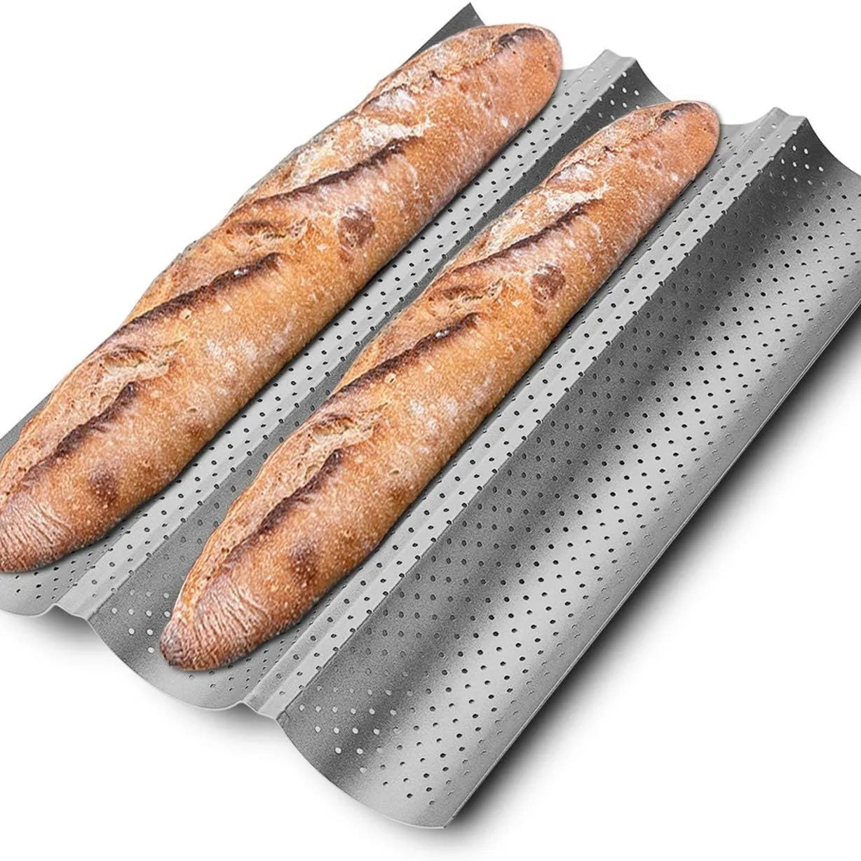 2/4 Grooves Baguette Not Stick Baking Tray Waves Bakeware Baguette Mold French Bread Toast Baking Tool
