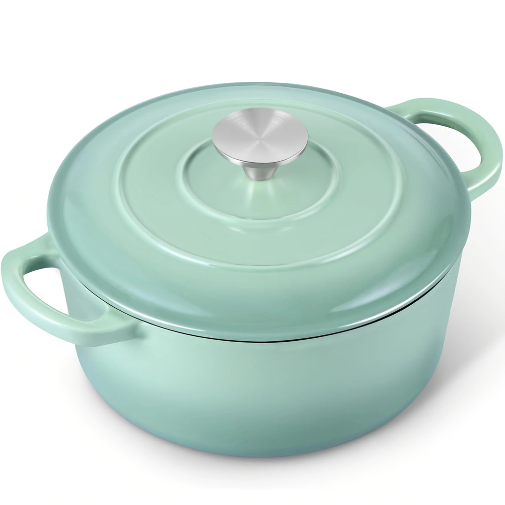 usCast Iron Dutch Oven Pot, Enameled Pot with a Lid, Ideal for Braising, Roasting, Baking, Soups, Stews - Home & Professional Kitchens, Heavy-Duty & Nonstick, Oven Safe Up to 500° F, Dual Handles, Works On All Stovetops-Enamel Potd