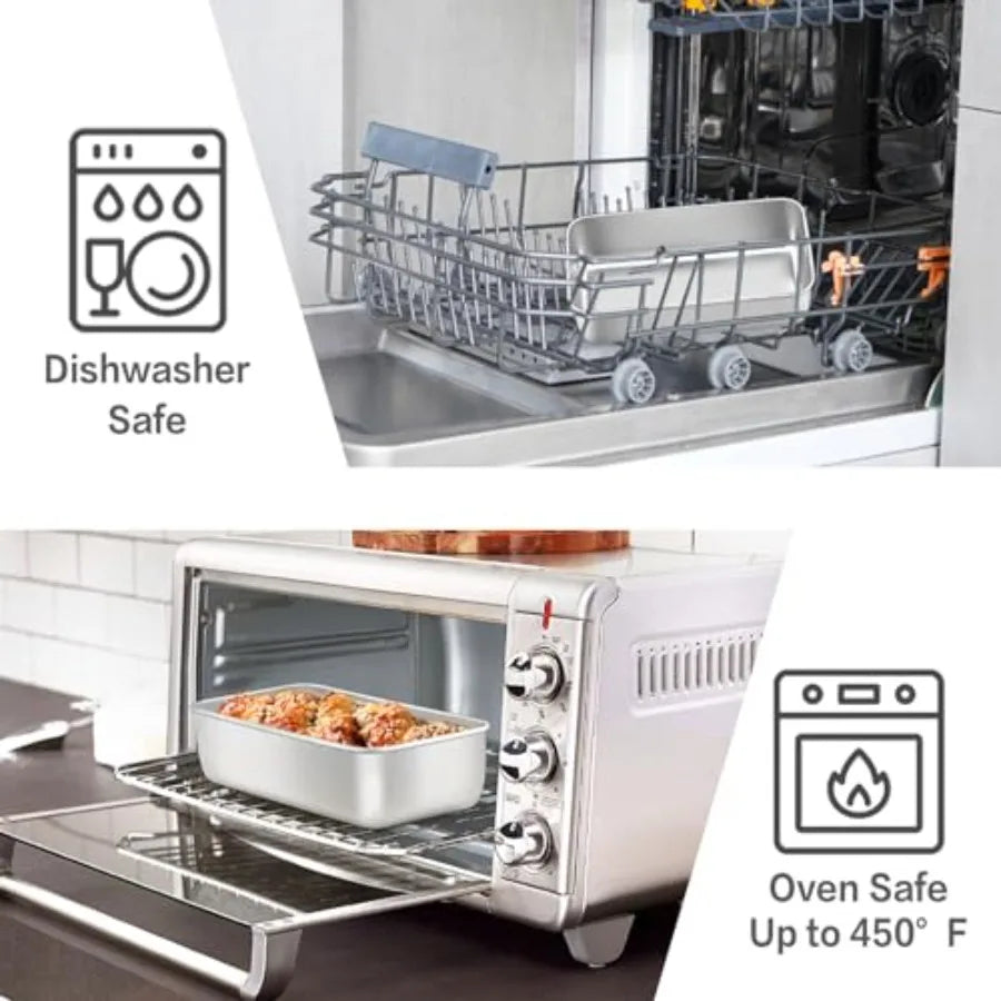 Pack Stainless Steel Loaf Pans 9x5 Inch Bread Bread Pans Metal Bakeware for Baking Bread Cake Meatloaf Brownies Healthy and Non