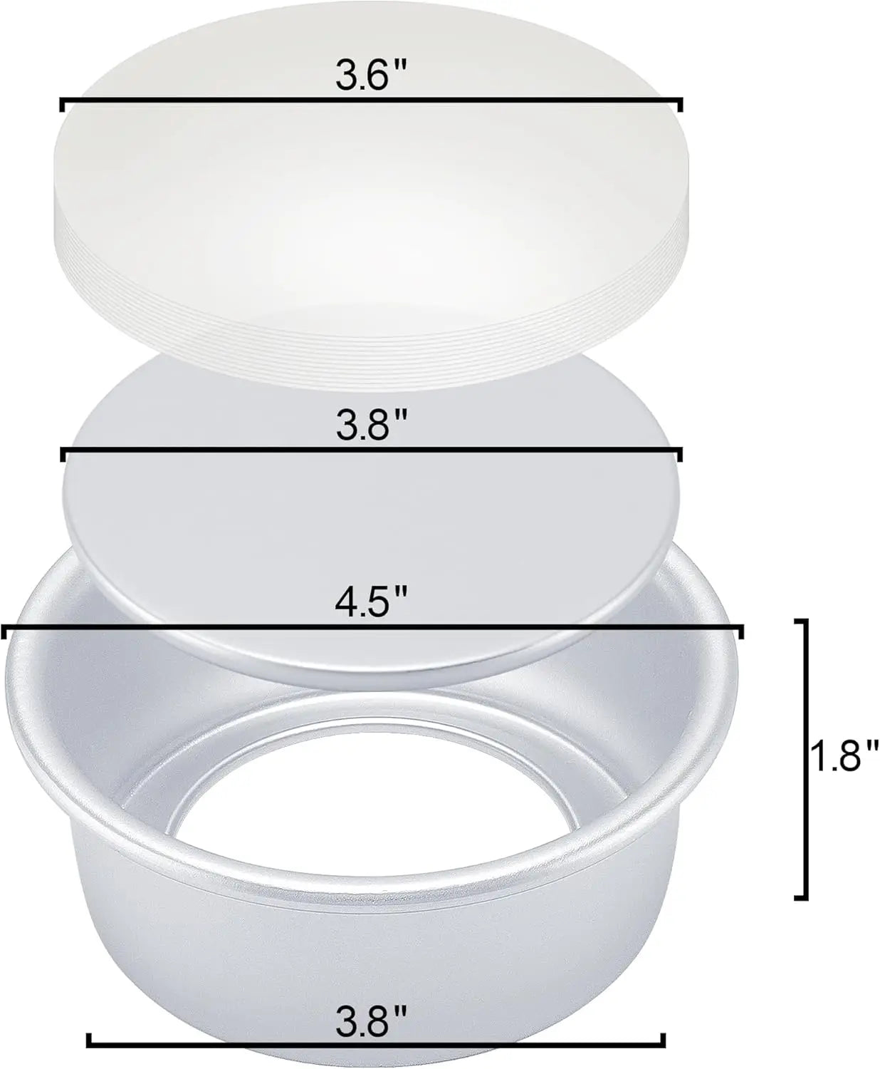 4 Inch Round Cake Pan Set of 8, Nonstick Aluminum Baking Pans with 100 Parchment Sheets, Removable Bottom for Mini Cheesecakes, Desserts, Pizzas & Quiches