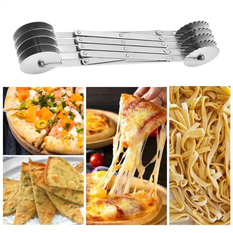 Pastry Cutter Wheel Pizza Slicer Roller Wheel Adjustable Ravioli Cutter Wheel Dough Making Cutter for Kitchen Baking Cakes