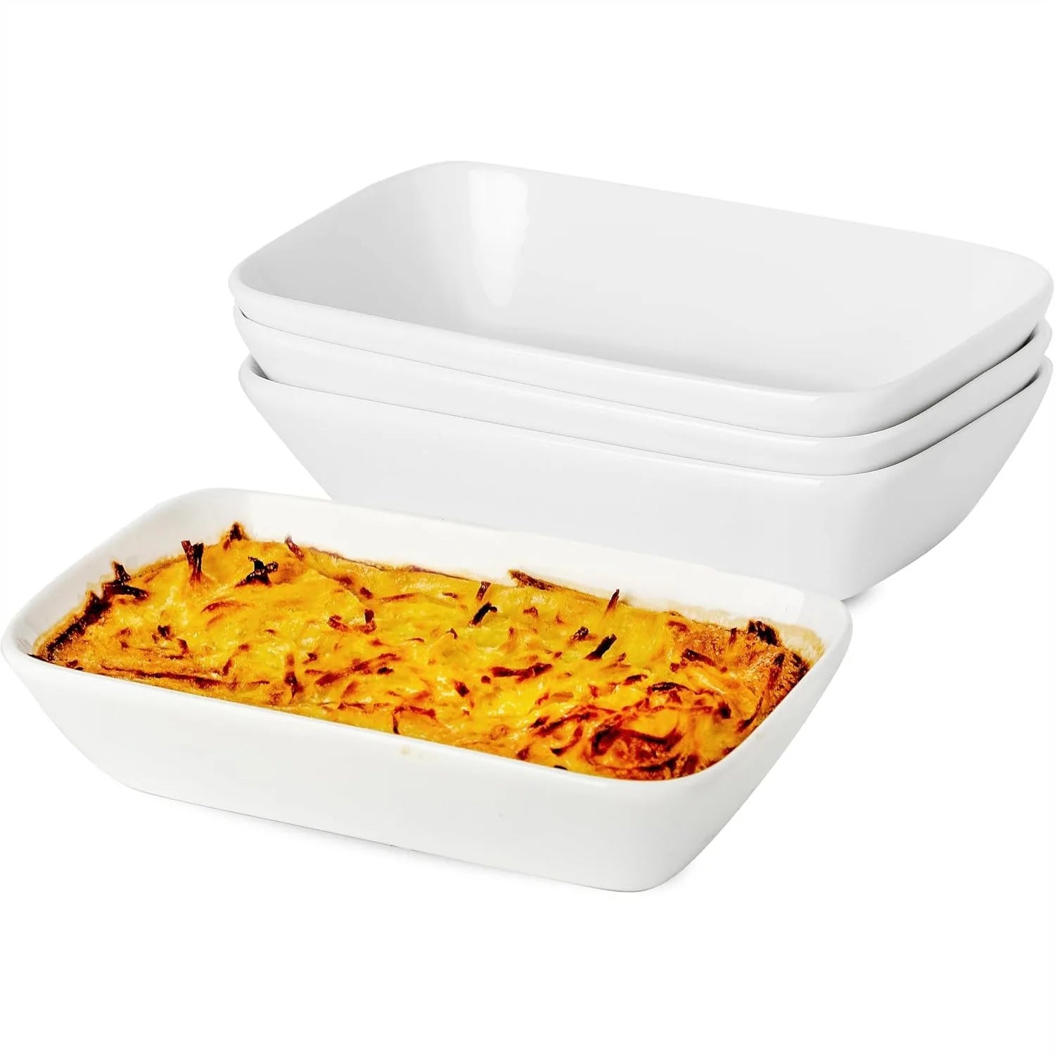 Ceramic Small Baking Dish 4 Pack, 7x4.3 Inch Rectangle Ramekin for Oven Microwave Air Fryer