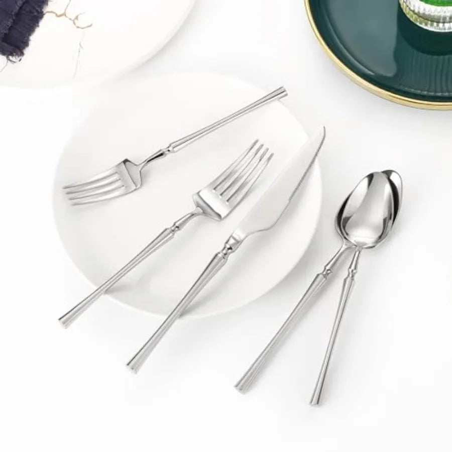 ware Set 30 Pcs Flatware Set 18/10 Stainless Steel Utensils Set Forks and Spoons ware Set Mirror Finish Cutlery Set For Restaur