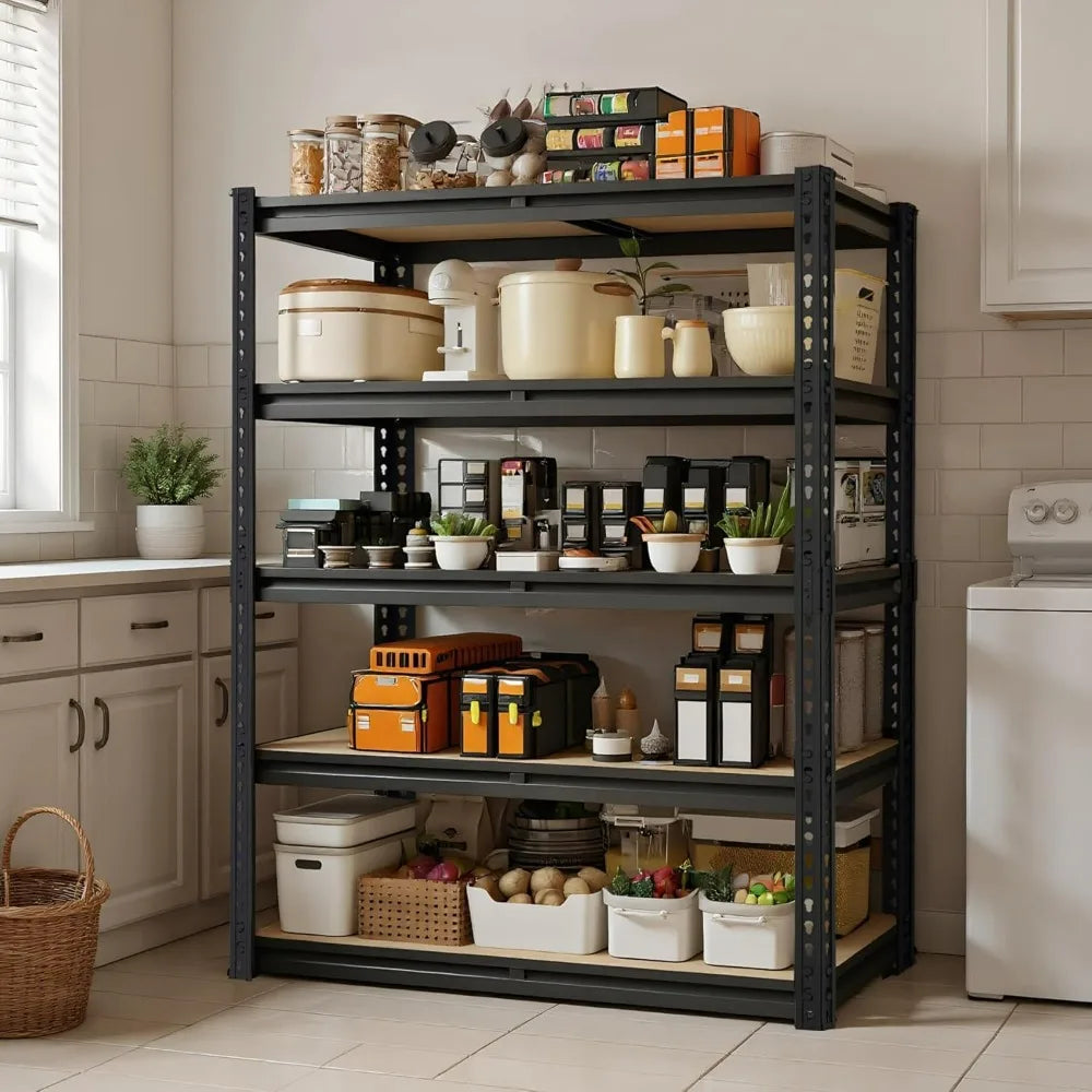 Garage Shelving 2400 LBS Metal Storage Shelves 12''x28''x60'' Heavy Duty Adjustable Shelving Rack Standing Shelf Units Garage