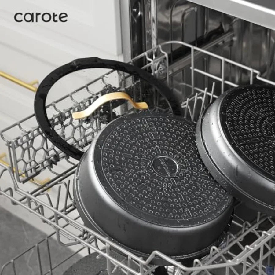 20pcs Pots and Pans Set Non Stick, Nonstick Cookware Set, Dishwasher/Oven/Fridge Safe Pots and Pans, Removable Handle RV Oven S
