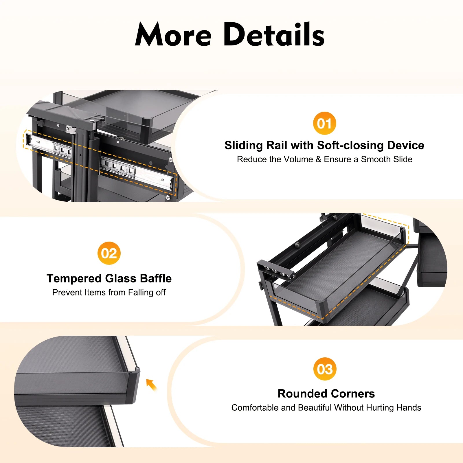 Blind Corner Cabinet Pull out for 14 Inch Organizer Kitchen Corner Cabinet Magic Corner Pull out 2 Tiers Swing Tray 4 Baskets