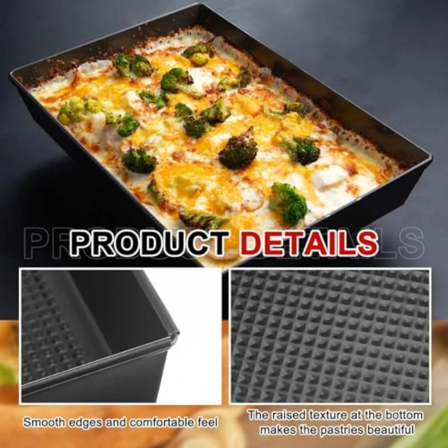 Pcs Detroit Style Pizza Pan Non Stick Rectangle Deep Pizza Pans Pre Seasoned Carbon Steel Sicilian Style Pan Dish Bakeware Kitc