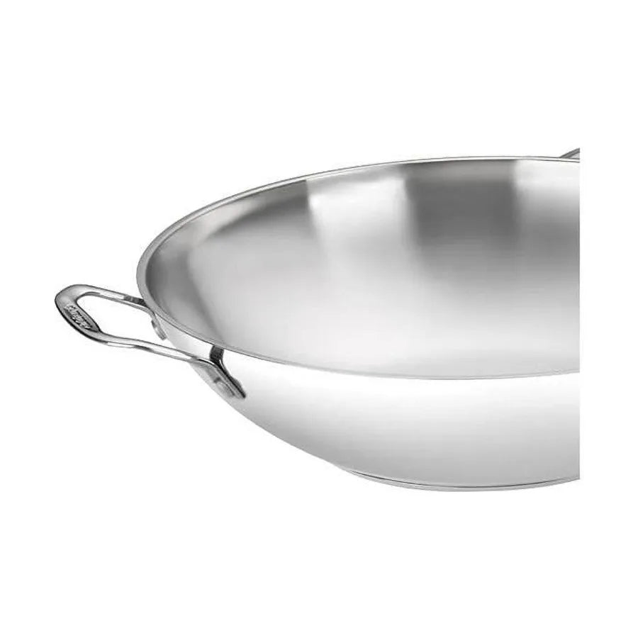726-38H Chef's Classic Stainless 14-Inch Stir-Fry Pan with Helper Handle and Glass Cover