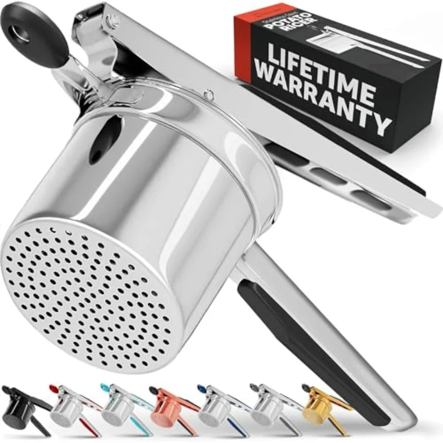 PriorityChef Large 15oz Potato Ricer, Heavy Duty Stainless Steel Potato Masher and Ricer Kitchen Tool, Press and Mash Kitchen G