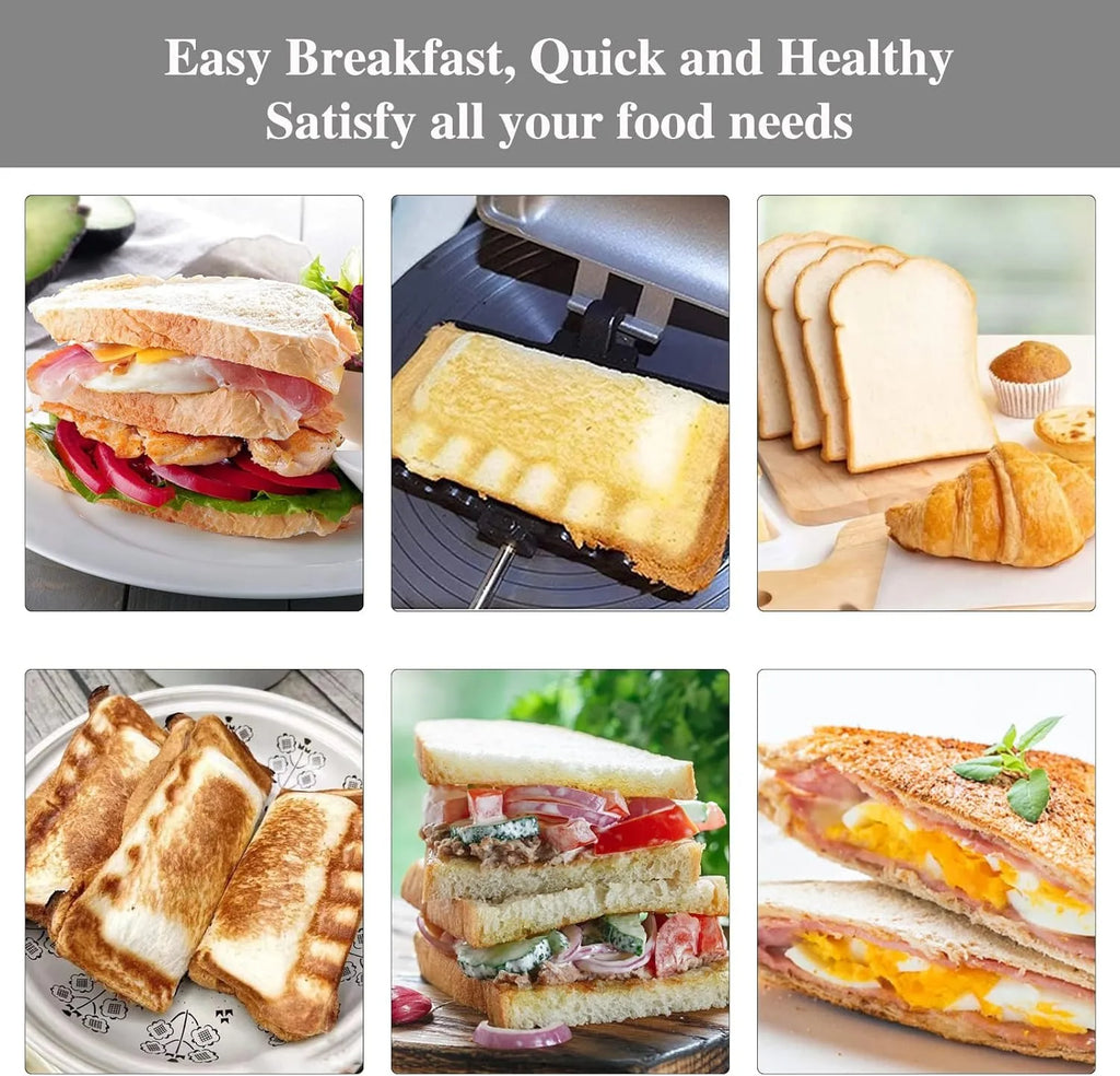 Breakfast Sandwich Maker, 4w1h sandwich maker, hot dog toaster,press bakeware nonstick frying pan pancake pan cooker with removable handle for breakfast pancakes, omelets, frittatas and toast (C-1)