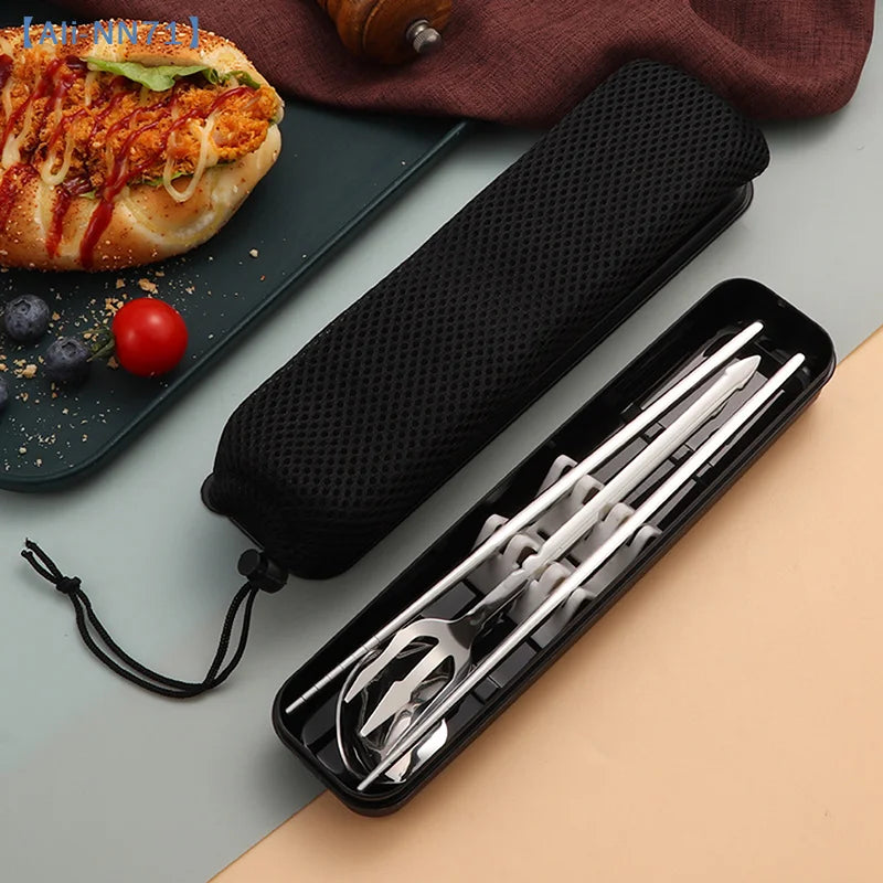 Stainless Steel Cutlery Sets Western Chopsticks Forks And Spoons Hotel Dinner Table Service French Wedding Decoration【NN71】