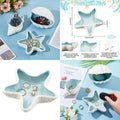 Starfish Shape Ceramic Jewelry Tray, Aqua Shell Trinket Dish Ceramic Ring Earring Holder Ocean-themed Decorative Trinket Plate
