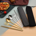 Stainless Steel Cutlery Sets Western Chopsticks Forks And Spoons Hotel Dinner Table Service French Wedding Decoration【NN71】