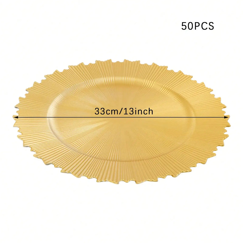 50pcs PP Charger Plates Set Round Charger Plates for Wedding Party Baby Shower Birthday Party Table Decor&Holiday Dining Setting