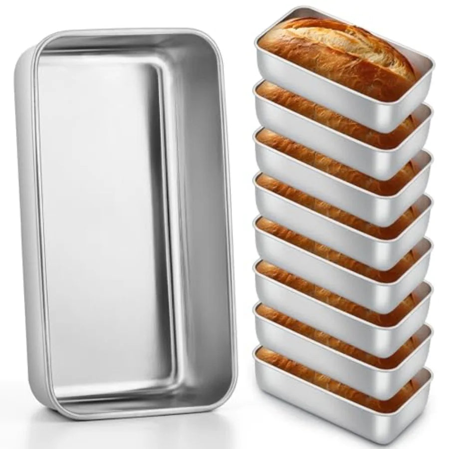 Pack Stainless Steel Loaf Pans 9x5 Inch Bread Bread Pans Metal Bakeware for Baking Bread Cake Meatloaf Brownies Healthy and Non
