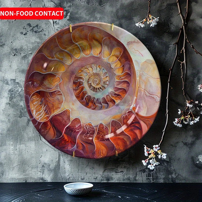 1pc Exquisite Shell Pattern Ceramic Decorative Plate Home Decor Living Room Tabletop Display Non-Food Contact Art DishFor home,