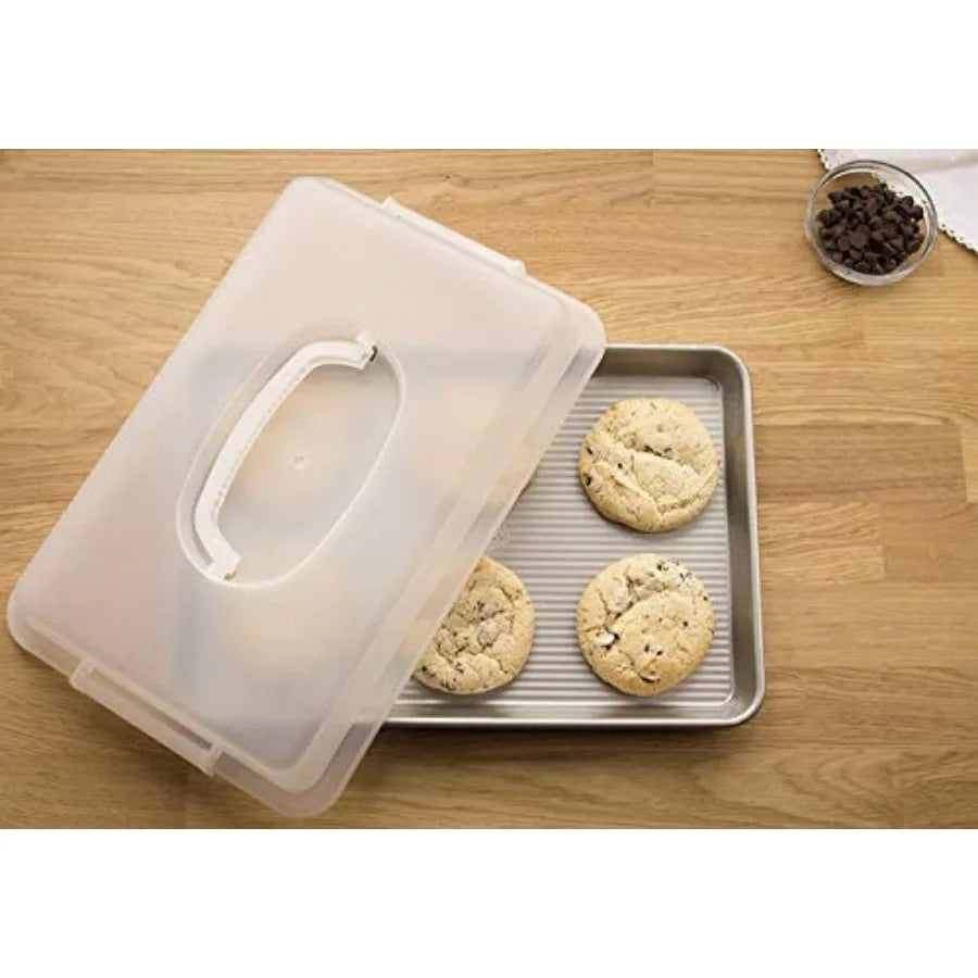 Bakeware Nonstick Jelly Roll Pan With Lid White
