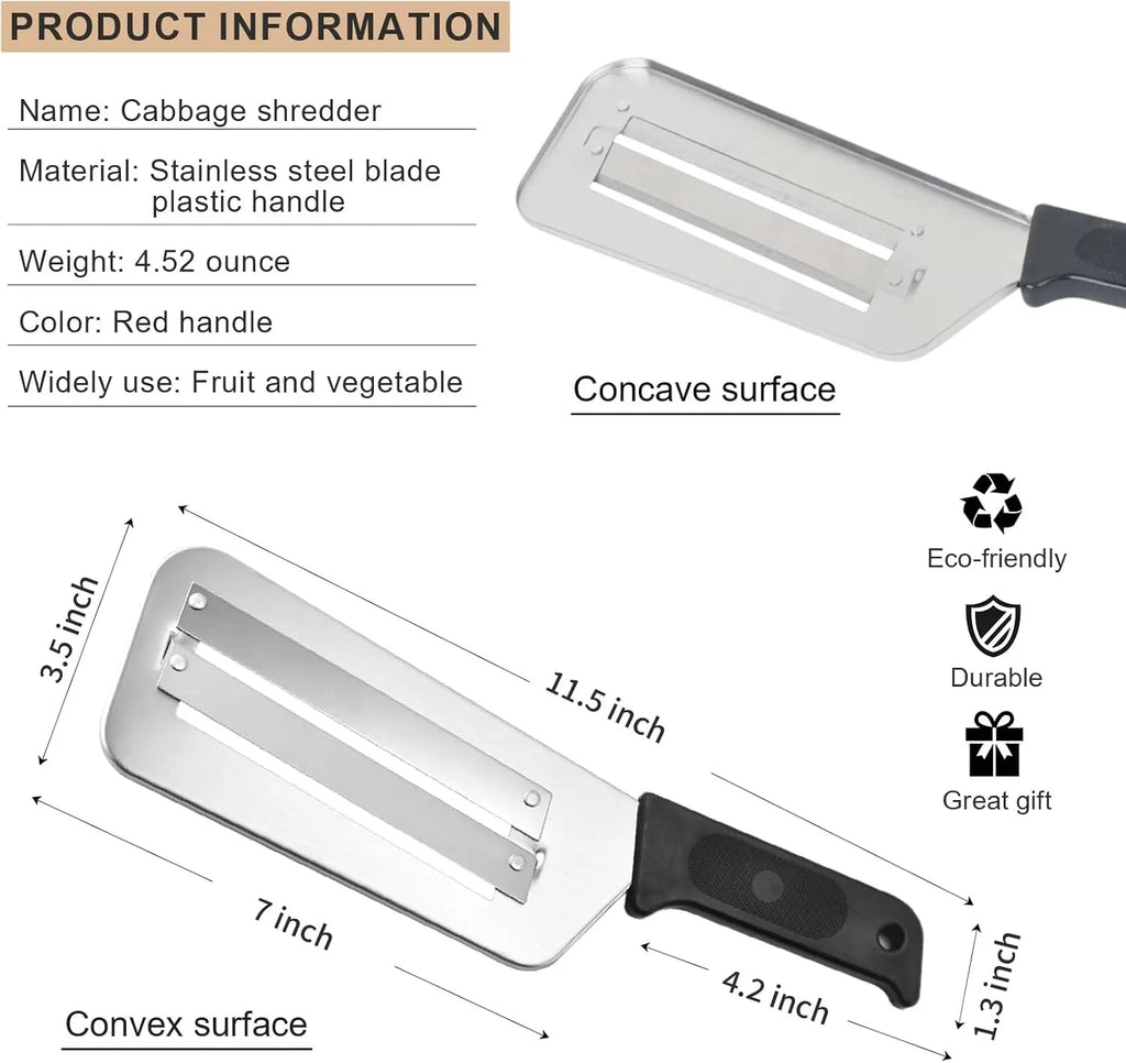 Black Cabbage Shredder for Coleslaw Sauerkraut cabbage slicer Cutter Chopper kitchen Knife Cabbage Peeler Lettuce Shredder lettuce Knife Cabbages Graters for Kitchen Fruit Vegetable Slicer Mandoline Slicers