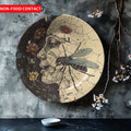 1pc Insect Art Ceramic Decorative Plate Cracked Glaze Design Home Tabletop Decor Non-Food ContactFor Home, Living Room, Study,