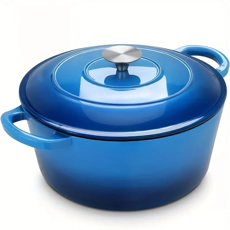 usCast Iron Dutch Oven Pot, Enameled Pot with a Lid, Ideal for Braising, Roasting, Baking, Soups, Stews - Home & Professional Kitchens, Heavy-Duty & Nonstick, Oven Safe Up to 500° F, Dual Handles, Works On All Stovetops-Enamel Potd