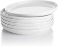 7.4 Inch Porcelain Dessert Plates, Set of 6 - Stackable, Microwave Oven Safe - White
