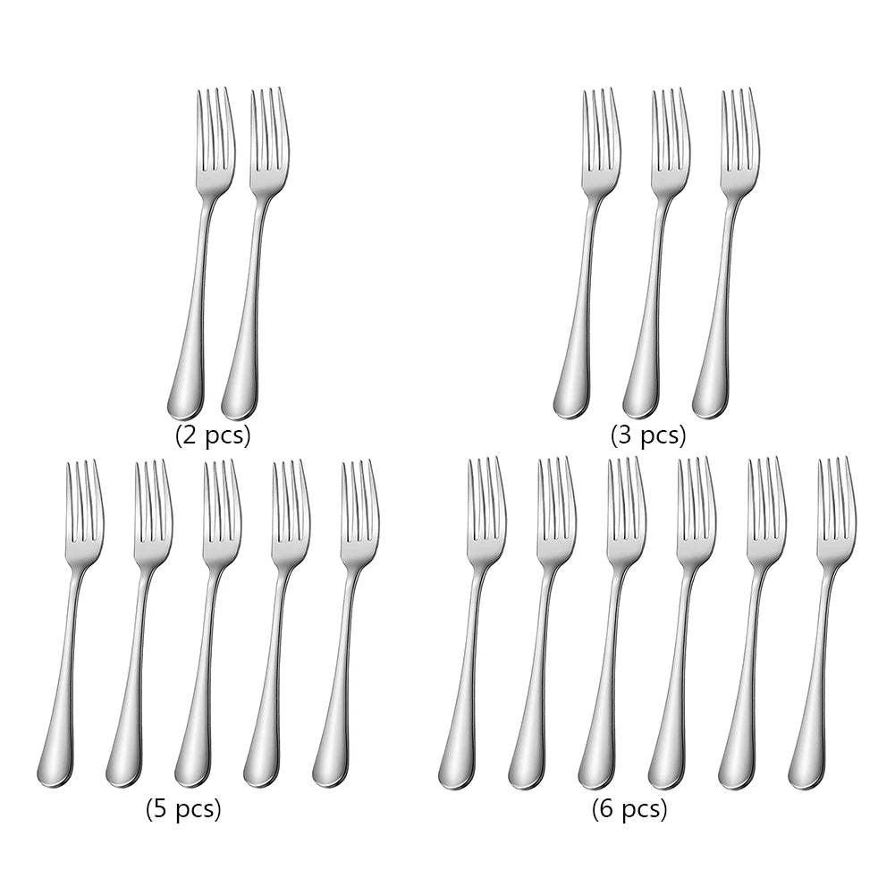 2/3/5/6pcs Hotel Steak Forks  Stainless Steel Table Forks Comfortable Grip Flatware Forks Use for Home/Kitchen/Restaurant