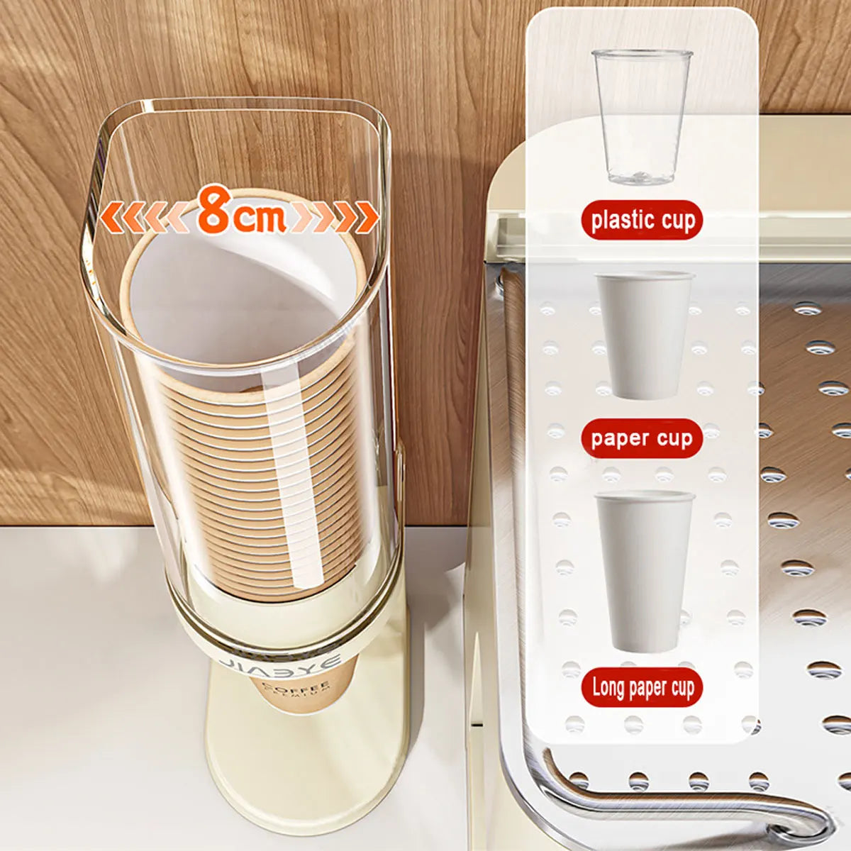 Disposable Cup Storage Rack, Luxury Paper Cup Dispenser Suitable for Disposable Paper Cup Counter Desktop Storage Rack