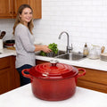 7QT Cast Iron Dutch Oven With Lid, Enameled Cast Iron Dutch Oven With Lid And Dual Handles, Heat Resistant To 500°F (Approx.