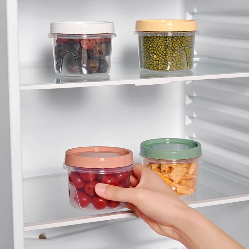 8 Pcs 500ml Round Food Fresh Keeping Box Kitchen Refrigerator Storage Container Fruits Snacks Sealed Jar Microwave Heating
