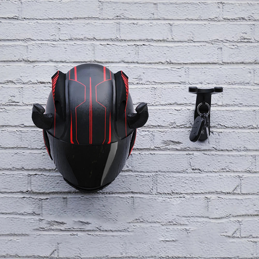 Motorcycle Helmet Hook Racks Kitchen Cabinet Shelf Wall Mount Hooks Electric Bicycle Helmet Rack Wall-Mounted Storage Holder