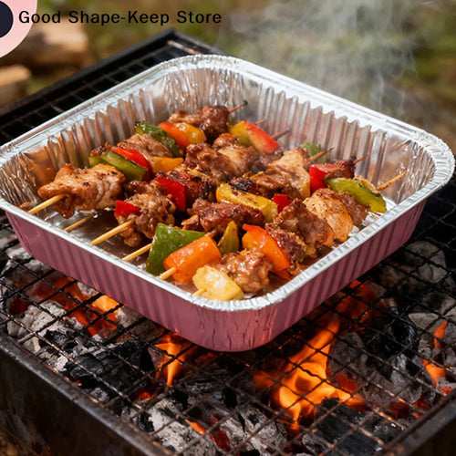 10Set Loaf Pans With Lids And Spoons Heat-Resistant Cake Pans Non-Stick Square Aluminum Foil Baking Pan Bread Container