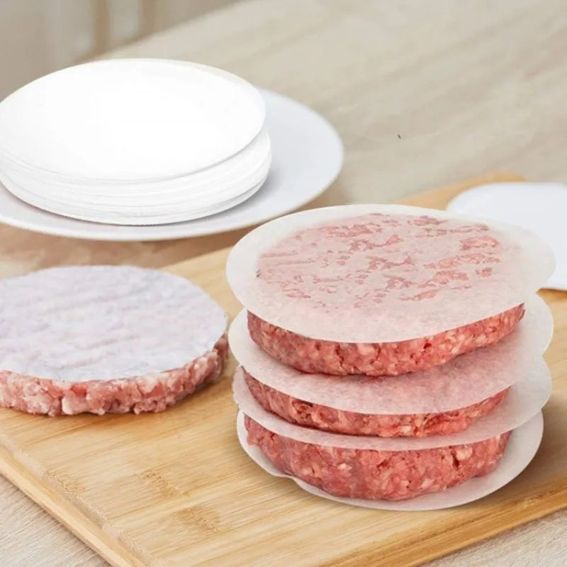 Burger Press Non-Stick Hamburger Patty Maker with Wax Paper Aluminum Burger Maker for Kitchen BBQ Grill