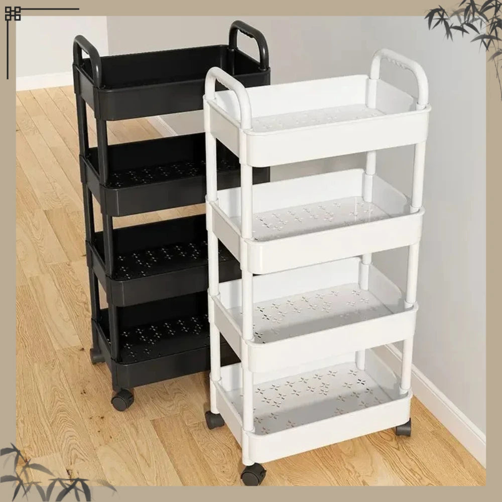 HOT NEW Multi-Layer Trolley Rack Kitchen Floor Bedroom Baby Snacks Mobile Bathroom Bathroom Storage Storage Rack