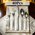 HANSMART 40pcs Premium Stainless Steel Silverware, Essential Dining Collection For Family Dinners & Holiday Celebrations