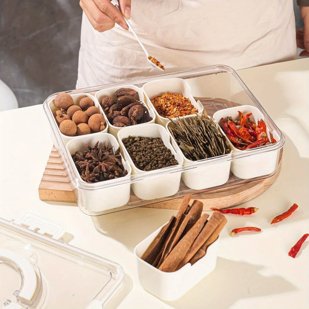 Divided Serving Tray with Handle, 8 Compartments Snack Box for Candy, Nuts, Cookies, Fruit, Party Favor, Wedding, Home Decor