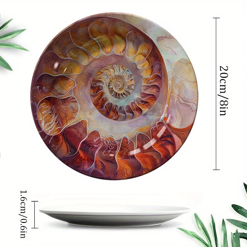 1pc Exquisite Shell Pattern Ceramic Decorative Plate Home Decor Living Room Tabletop Display Non-Food Contact Art DishFor home,