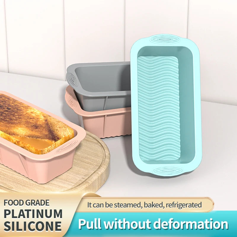 Rectangular Silicone Bread Pan Molds Toast Bread Molds Cake Tray Long Square Cake Mould Bakeware Non-stick Baking Tools