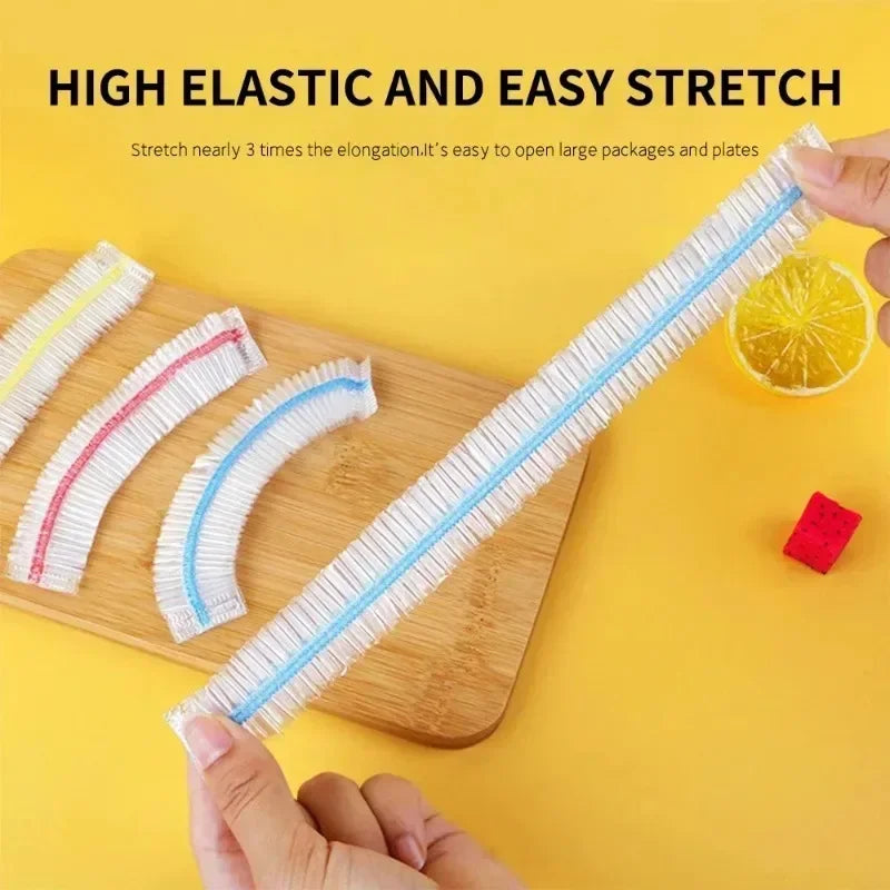 Disposable Food Cover Colorful Elastic Wrap Food Covers Plastic Fresh-keeping Lid Plate Kitchen Nylon Packaging Bags Storage Bag