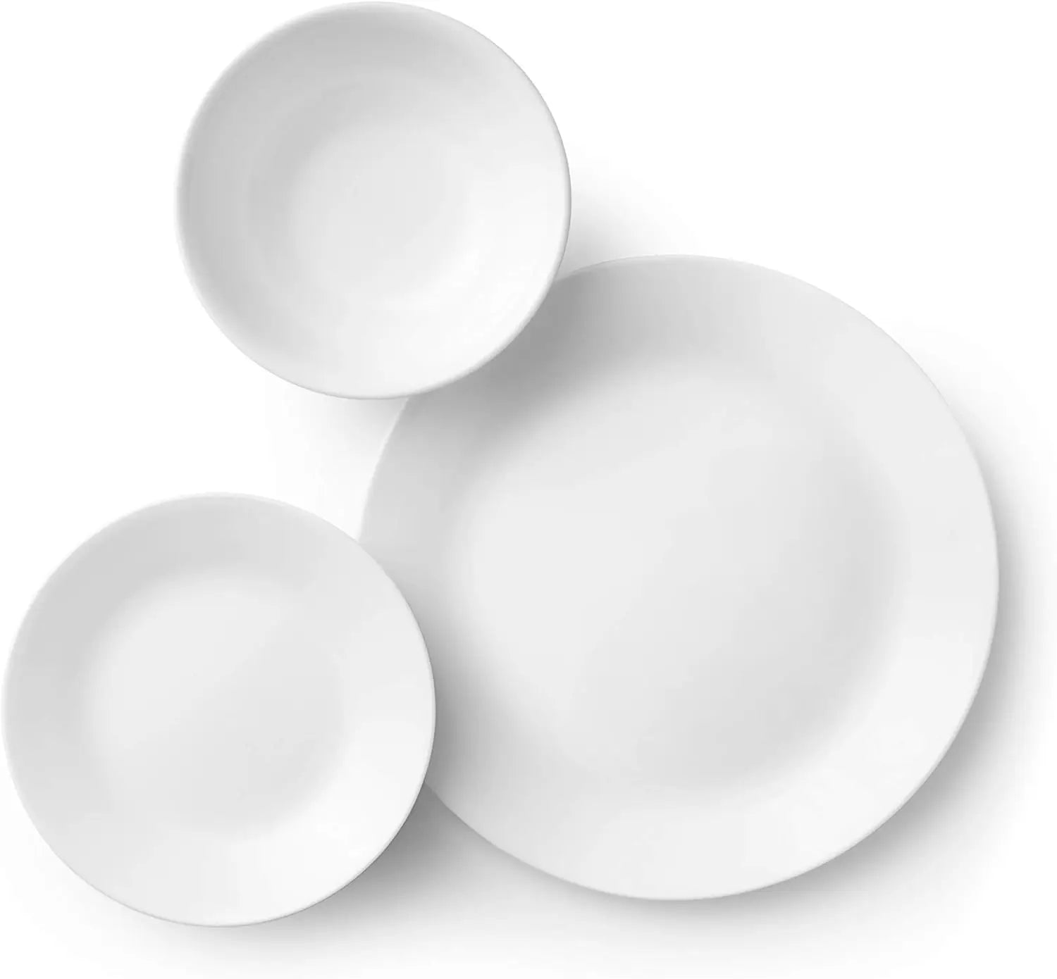 18-Piece Service for 6 Dinnerware Set Triple Layer Glass and Chip Resistant, Lightweight Round Plates and Bowls Set, Win