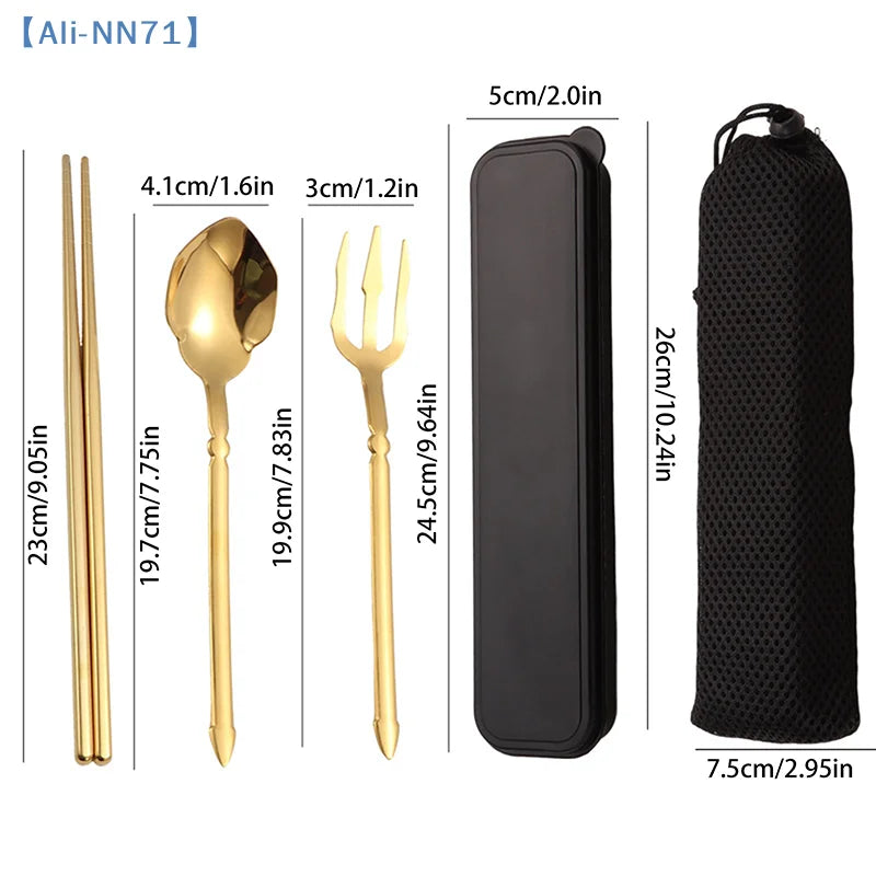 Stainless Steel Cutlery Sets Western Chopsticks Forks And Spoons Hotel Dinner Table Service French Wedding Decoration【NN71】