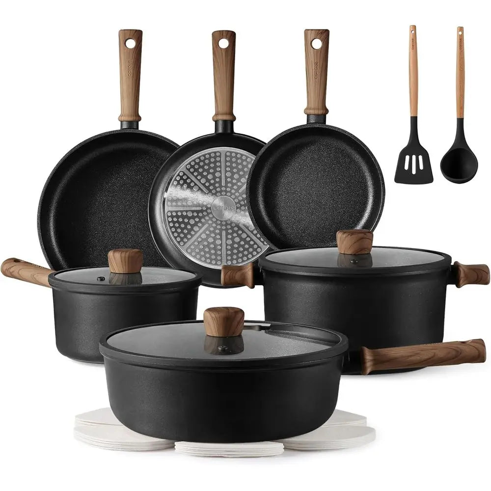 16-Piece Nonstick Cookware Set with Induction-Ready Pots and Pans