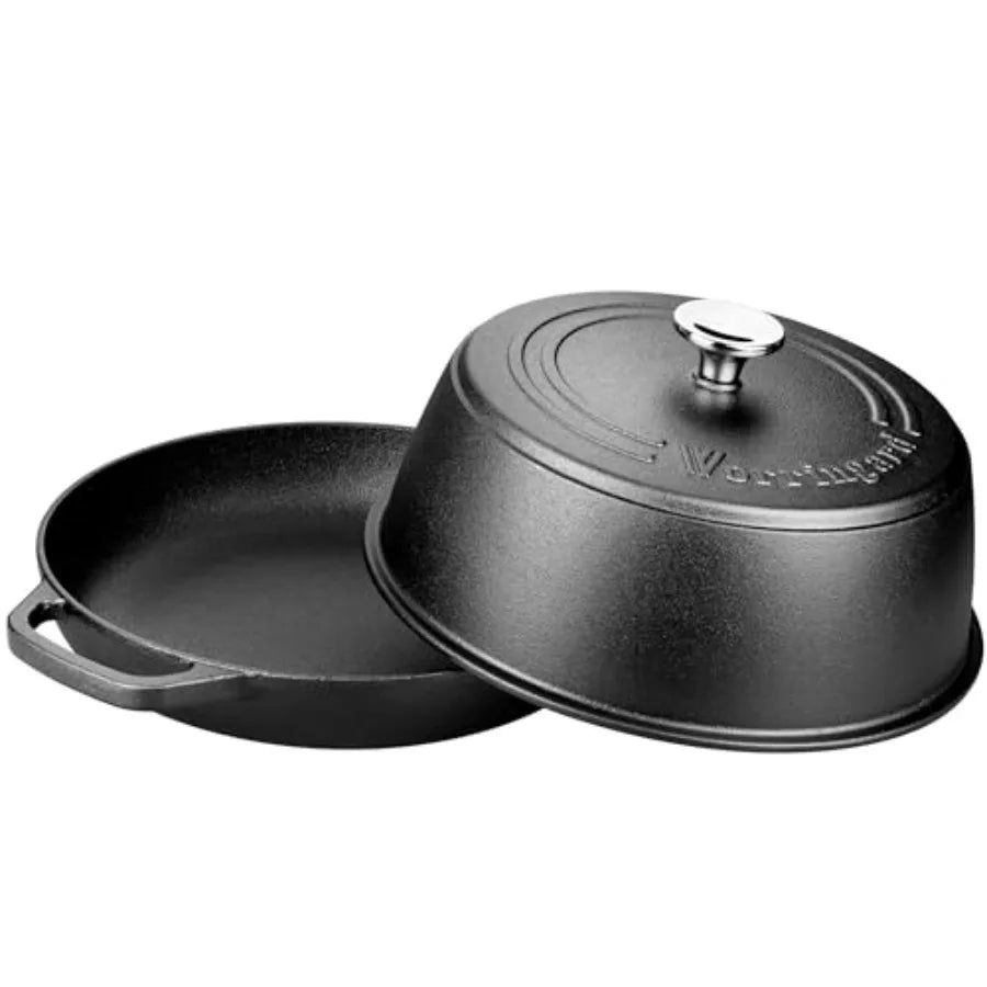 Cast Iron Dutch Oven Pot with Lid for Bread Baking - include Sourdough Bread Baking Supplies like Banneton Bread Proofing Baske