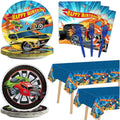 98 Pieces Racing Car Party Decorations for 24 Guests Hot Car Tableware Set Racing Car Plates Napkins Tablecloth Party Supplies K