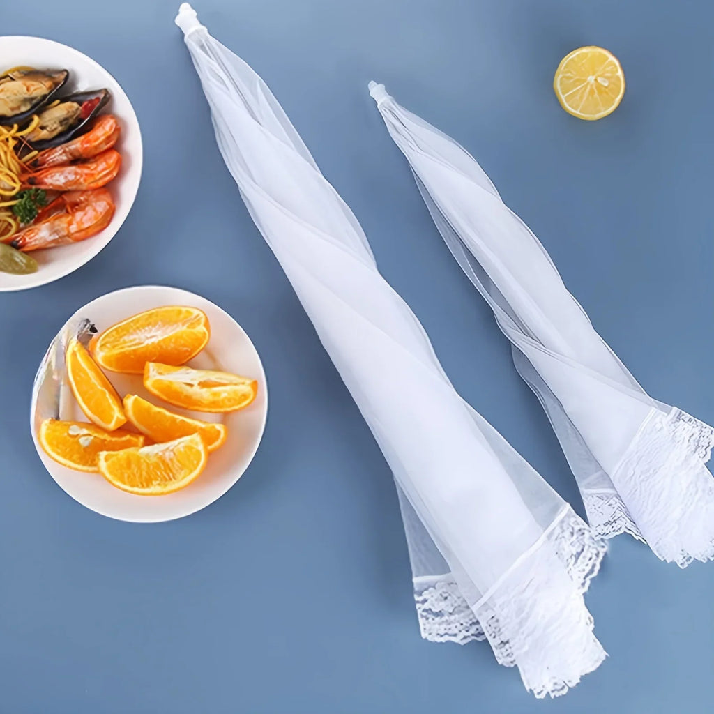 Large pop-up white mesh food cover tent - foldable and washable, suitable for outdoor picnics, barbecues, and parties