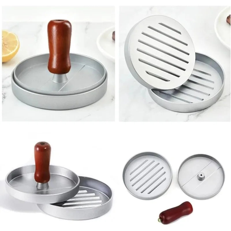 1PC Non-Stick Burger Press Patty Maker Metal Hamburger Mold for Beef Cheese Veggie Burger Making Suitable for BBQ Grill Cooking