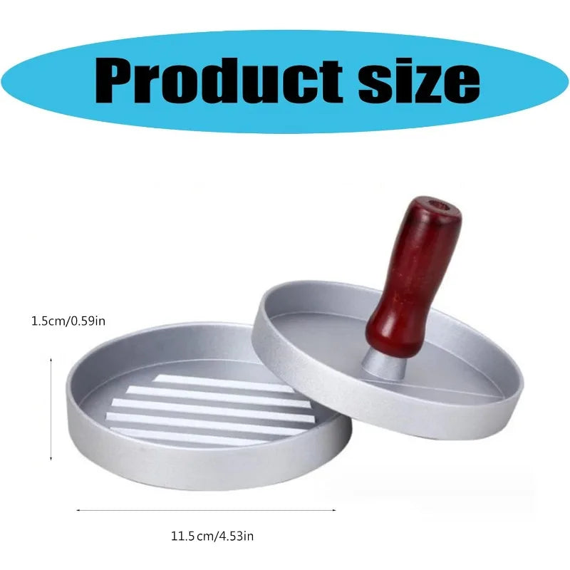 1PC Non-Stick Burger Press Patty Maker Metal Hamburger Mold for Beef Cheese Veggie Burger Making Suitable for BBQ Grill Cooking