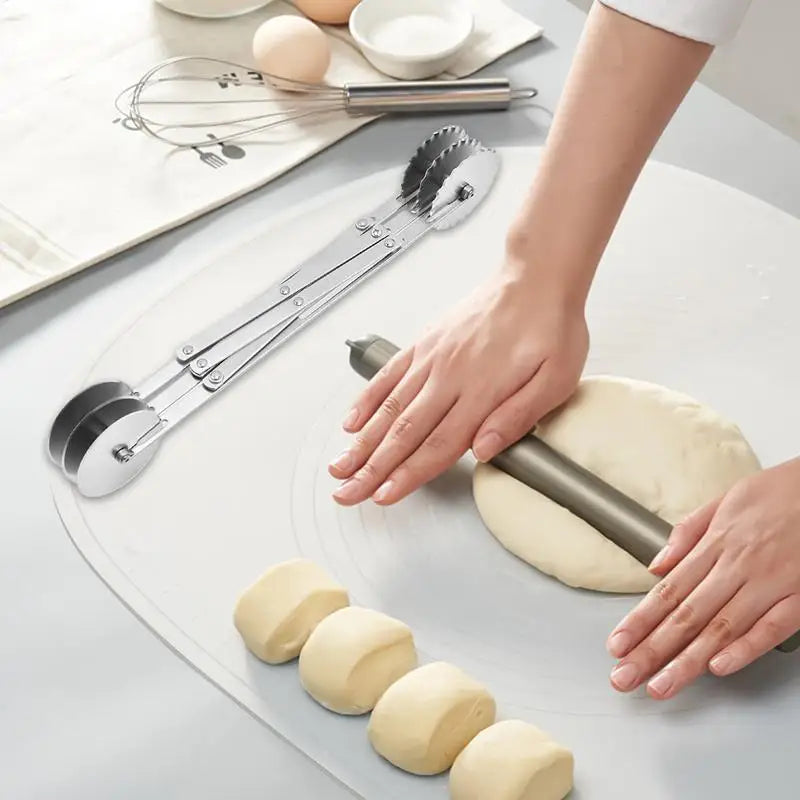 Pastry Cutter Wheel Pizza Slicer Roller Wheel Adjustable Ravioli Cutter Wheel Dough Making Cutter for Kitchen Baking Cakes
